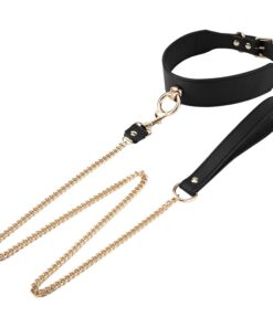 Black Collar With Golden Chain