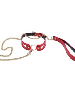 Red Collar With Drag Chain